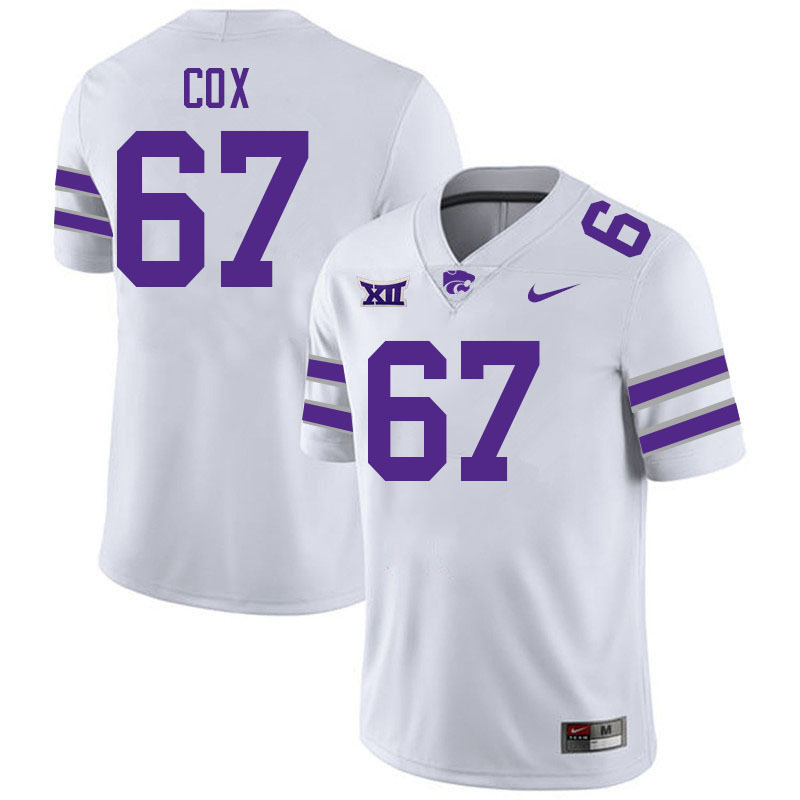 Kansas State Wildcats #67 Logan Cox College Football Jerseys Stitched-White